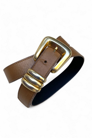 Vintage 1990s Bronze Leather Belt Selected by SharpLilTeeth