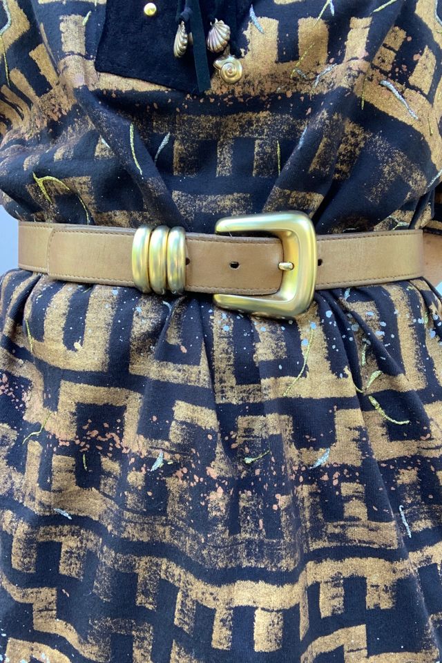 Vintage 1990s Bronze Leather Belt Selected by SharpLilTeeth #2