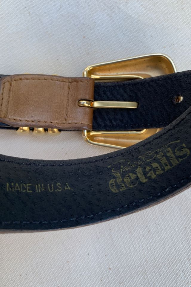 Vintage 1990s Bronze Leather Belt Selected by SharpLilTeeth #3