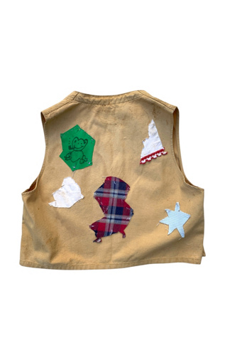 Женский жилет SharpLilTeeth Vintage 1930s Cropped Vest with Hand Applied Patchwork Selected, цвет: Разноцветный — фото 4