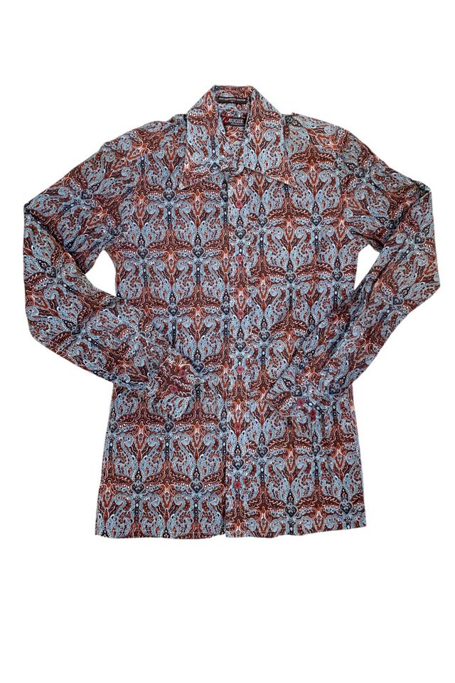 Vintage 1970s Cotton Paisley Button Down Blouse Selected by SharpLilTeeth #1