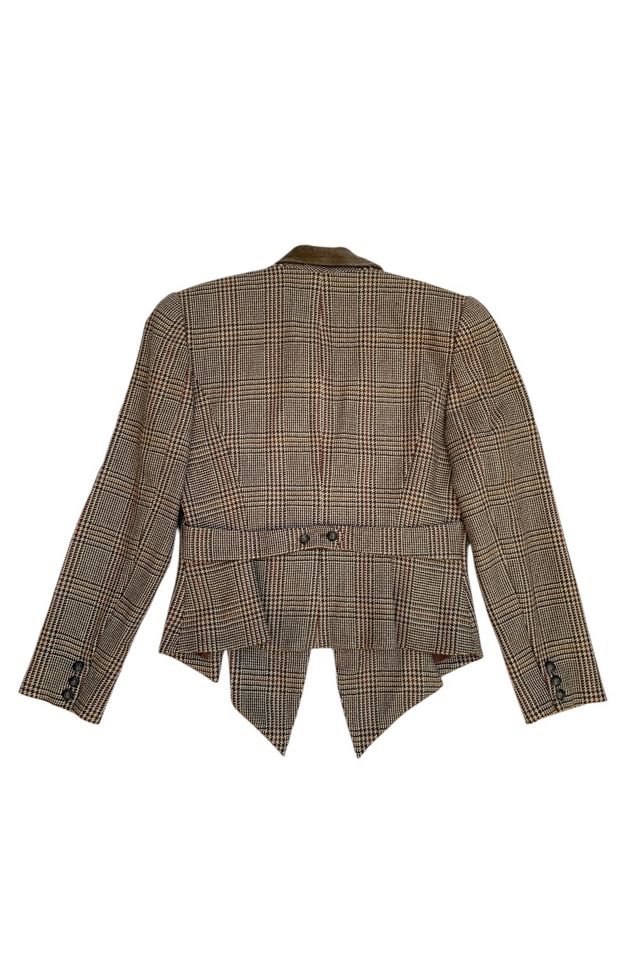 Vintage Houndstooth Wool Suede Collar Blazer Selected by SharpLilTeeth #1