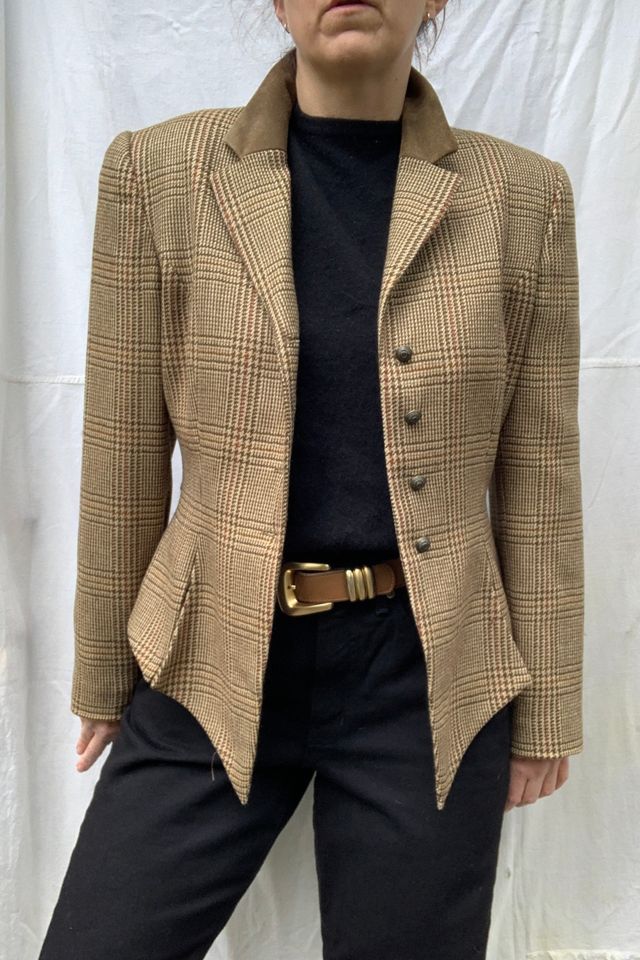 Vintage Houndstooth Wool Suede Collar Blazer Selected by SharpLilTeeth #2