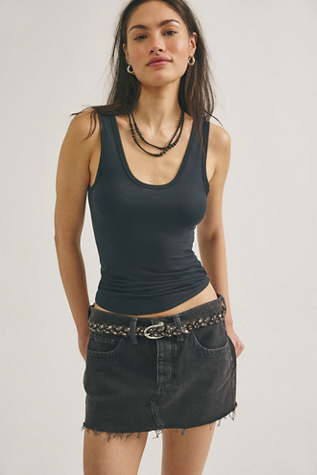 We The Free Lainey Low-Rise Mini Skirt at Free People in Black, Size: 24