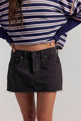 We The Free Lainey Low-Rise Mini Skirt at Free People in Brown, Size: 25