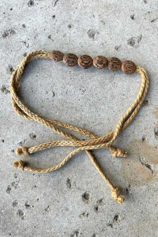 Vintage 1970s Rope and Wooden Disc Belt Selected by Cherry
