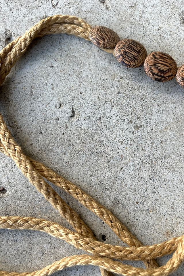 Vintage 1970s Rope and Wooden Disc Belt Selected by Cherry #1
