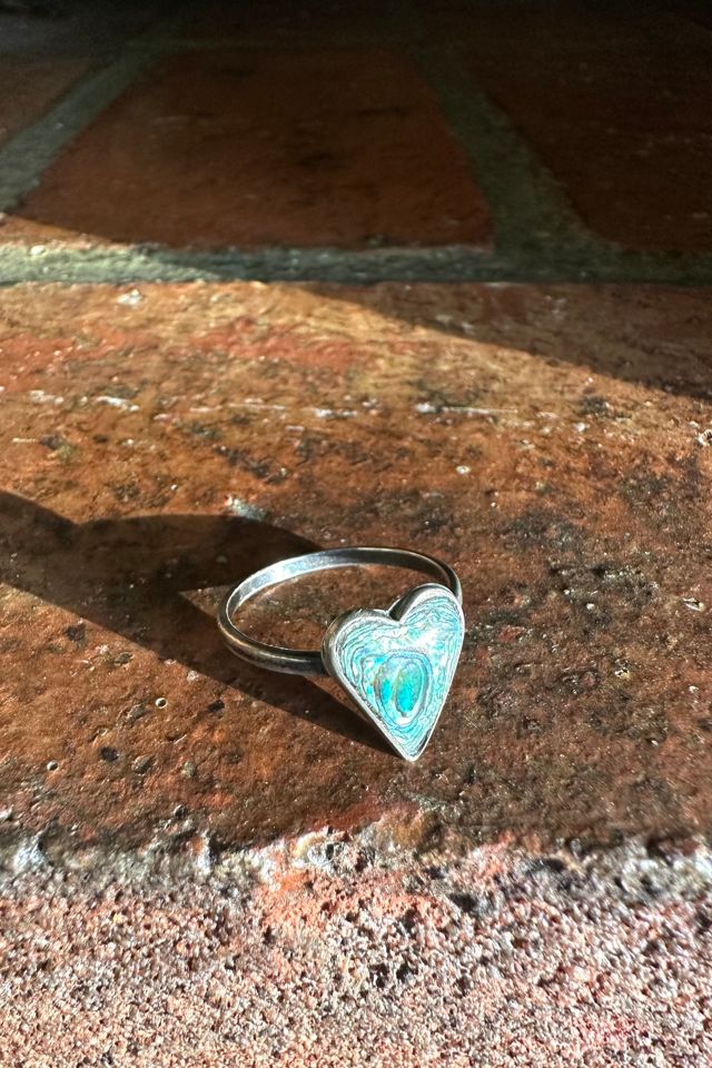 Vintage Sterling Silver and Abalone Shell Heart Ring Selected by Cherry