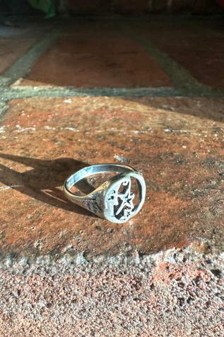Vintage 1970s Sterling Silver Moon and Star Ring Selected by Cherry