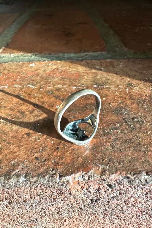 Vintage 1970s Sterling Silver Moon and Star Ring Selected by Cherry #1