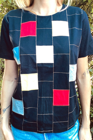 Vintage 1980s Mod Color Blocked Tee Selected by Cherry