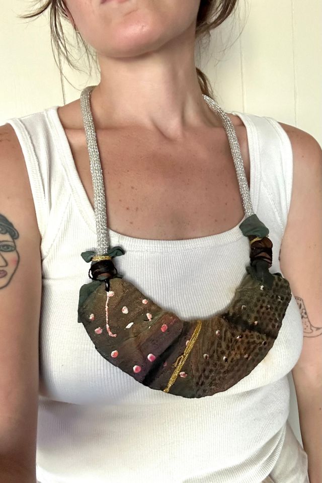 Vintage 1990s Airbrushed Sculpture Necklace Selected by Cherry #1