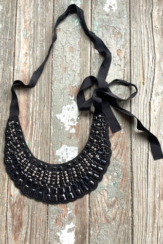 Vintage Black Beaded Collar Selected by Cherry