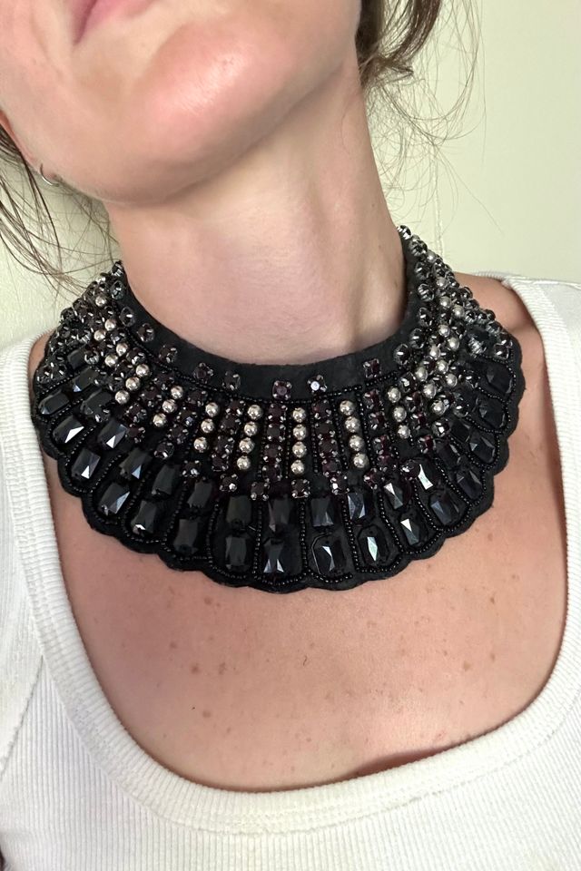 Vintage Black Beaded Collar Selected by Cherry #1
