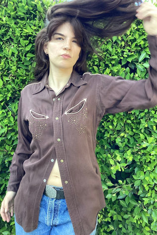 Vintage 1940s Studded Garbardine Western Shirt Selected by Cherry