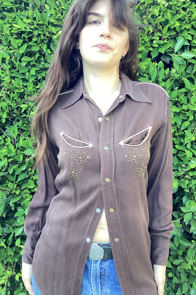 Vintage 1940s Studded Garbardine Western Shirt Selected by Cherry #1