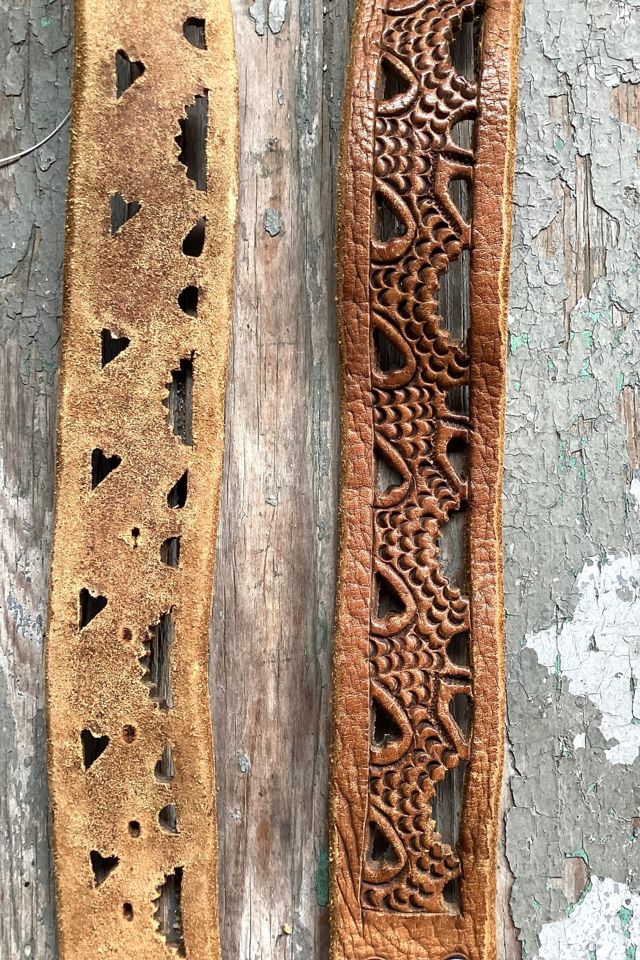 Vintage 1970s Tooled Leather Artisan Belt Selected by Cherry #1