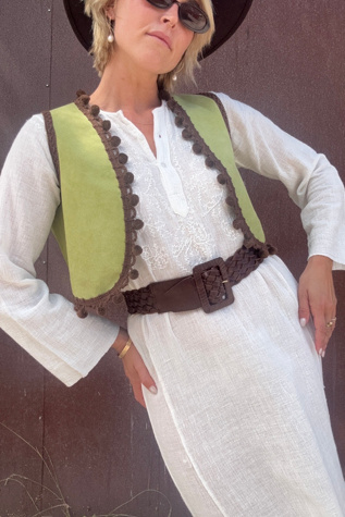 Vintage 1960s Suede Leather Vest Selected by Kikos Kloset