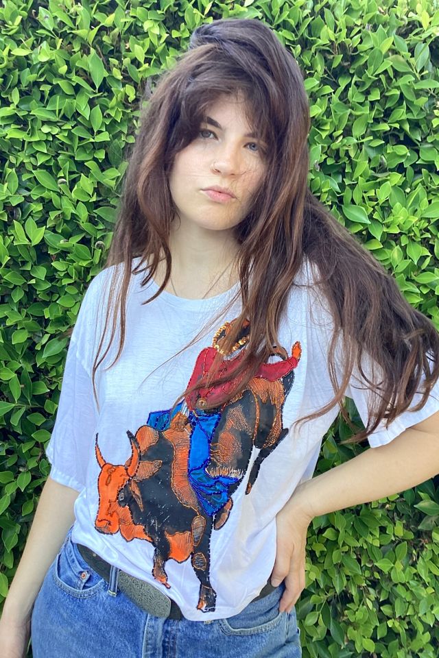 Vintage 1980s Bedazzled Rodeo Cropped Tee Selected by Cherry