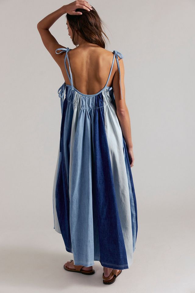 knee length dresses for ladies Petal & Pup Women's Callum Midi Dress, Dark Denim main image 0