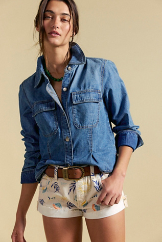 We The Free Cali Cuffed Printed Shorts at Free People, Size: 28