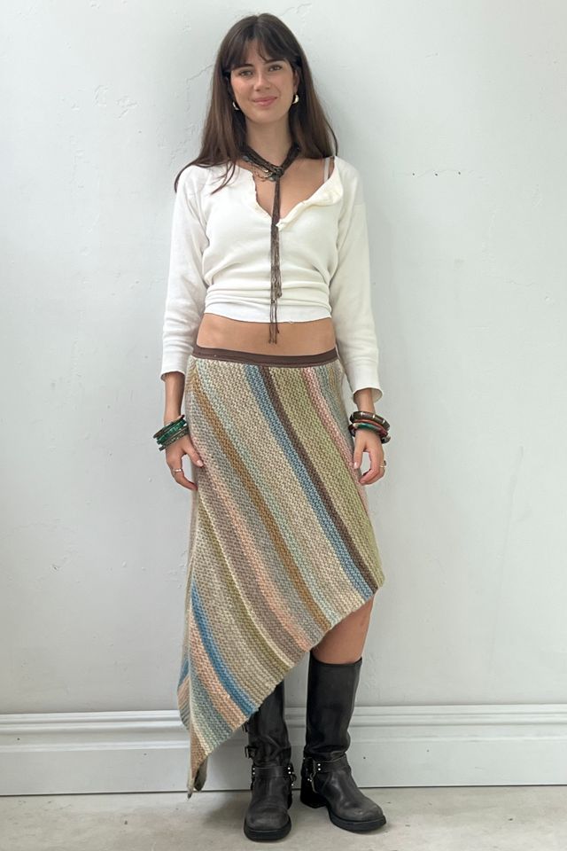 Vintage Knit Asymmetric Skirt Selected by Anna Corinna #1