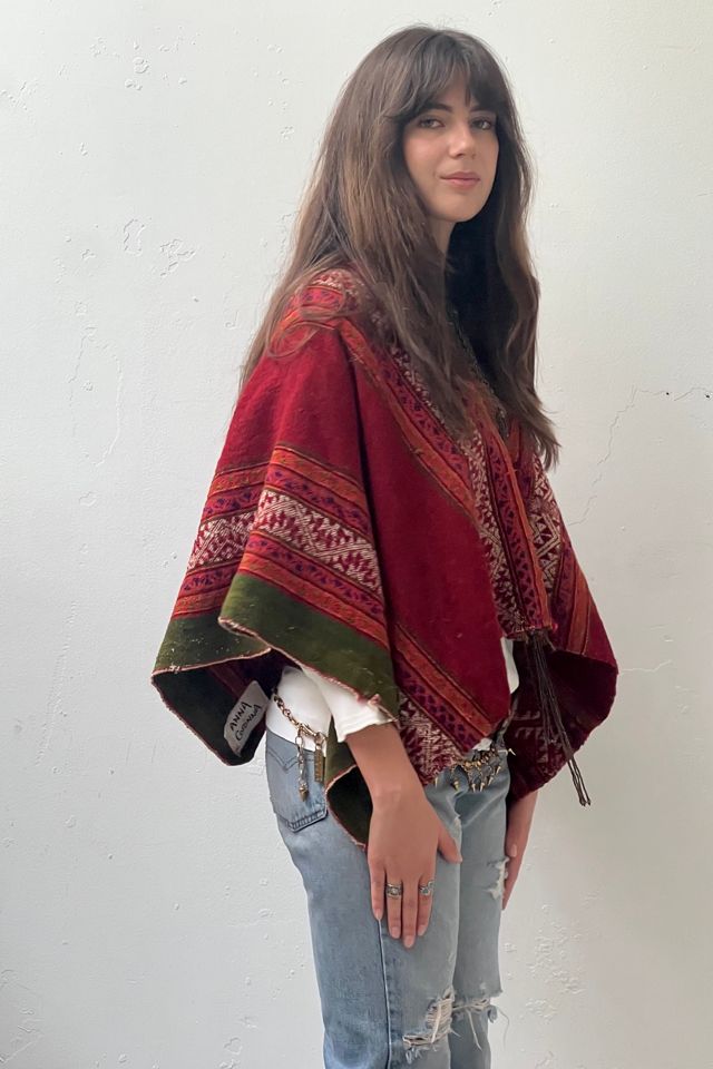 Anna Corinna Reworked Vintage Hand Woven Wool Poncho #1