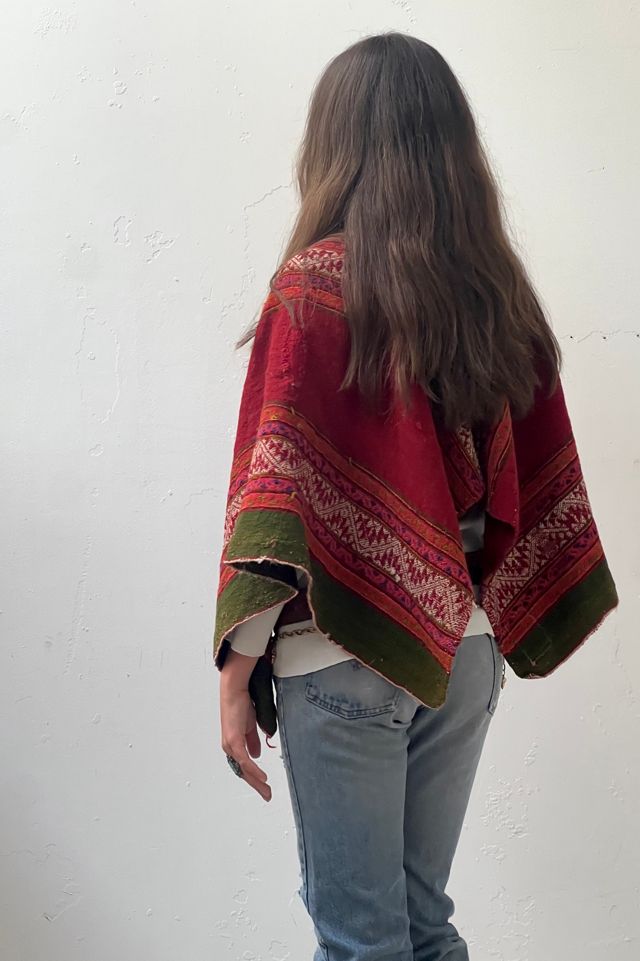 Anna Corinna Reworked Vintage Hand Woven Wool Poncho #2