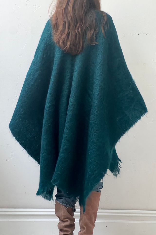 Anna Corinna Reworked Vintage Woven Teal Poncho #2