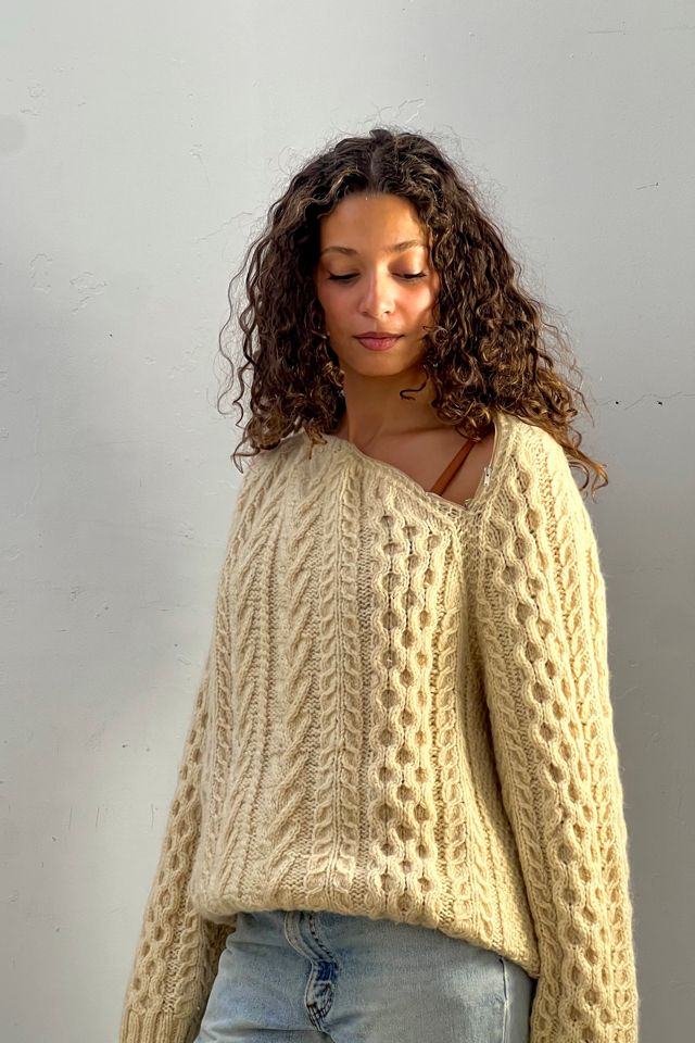 Vintage Hand Knit Wool Sassy Fisherman Sweater Selected by Anna Corinna #1