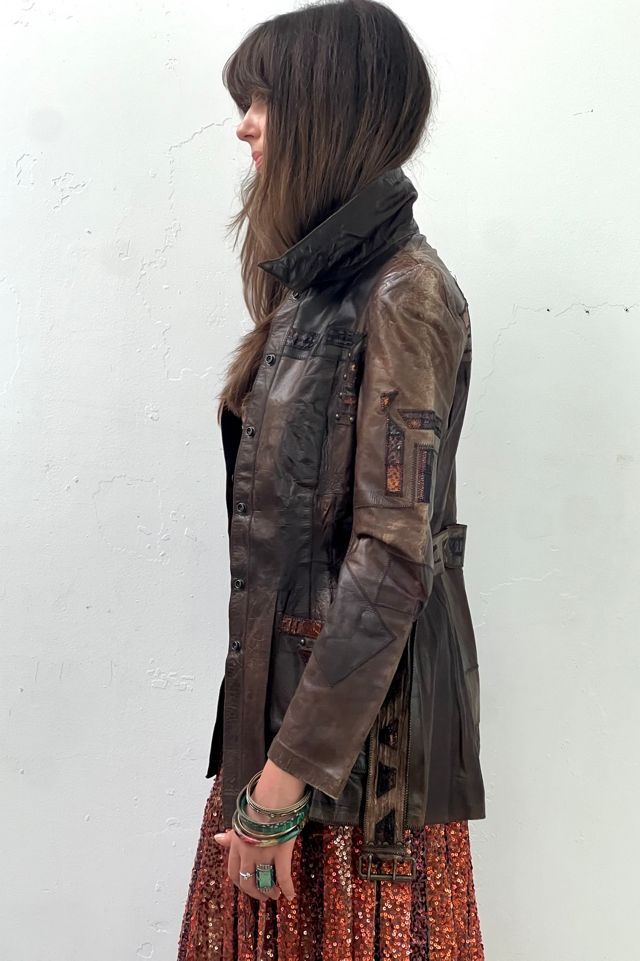 Vintage Patchwork Leather Jacket Selected by Anna Corinna #2