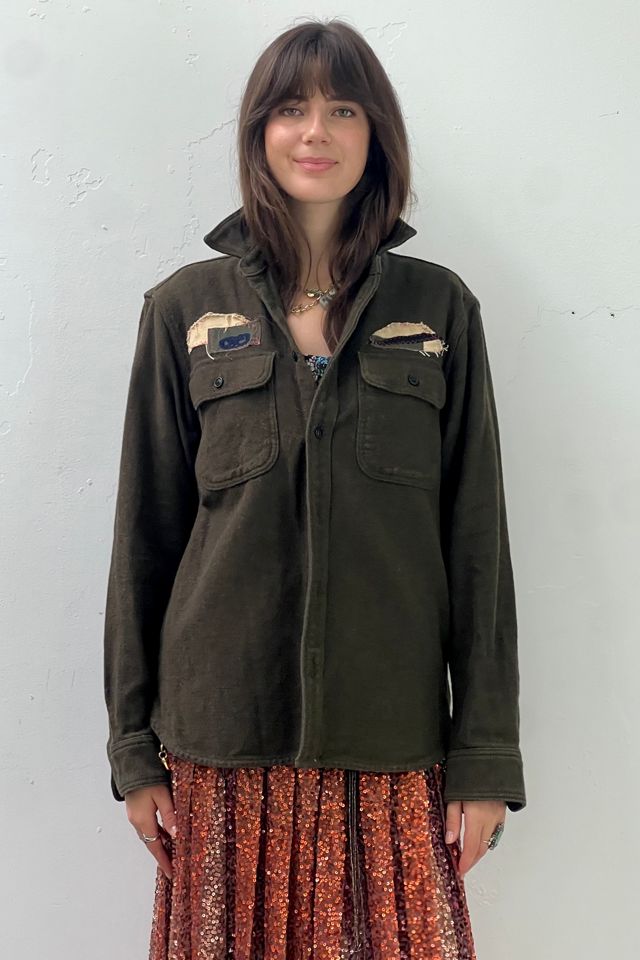 Anna Corinna Reworked Vintage Cozy Rose Patched Button Down #1