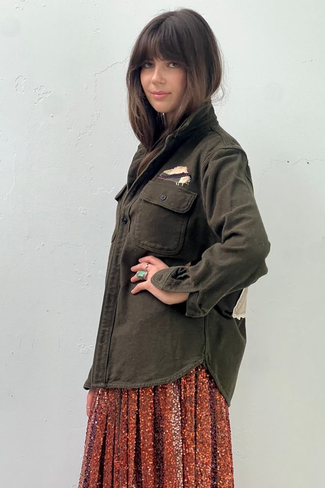Anna Corinna Reworked Vintage Cozy Rose Patched Button Down #2