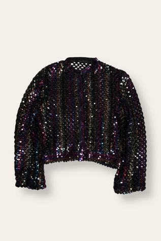 Vintage 1970's Sequins Knit Cardigan Sweater Selected By Afterlife Boutique