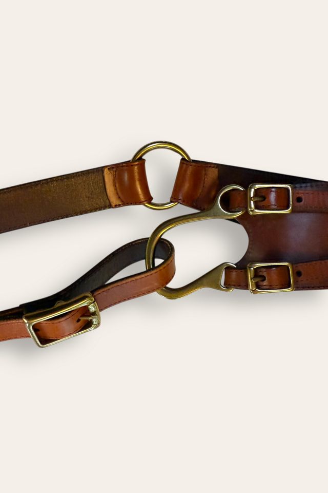 Vintage Ralph Lauren Horse Bit  Brass & Leather Belt Selected By Afterlife Boutique #1