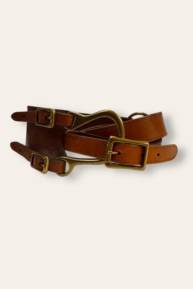 Vintage Ralph Lauren Horse Bit  Brass & Leather Belt Selected By Afterlife Boutique #3