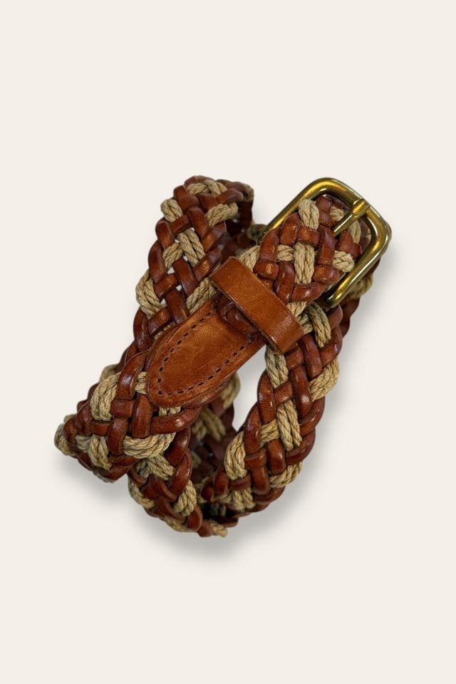 Vintage 1990's Woven Leather & Jute Belt Selected By Afterlife Boutique #2