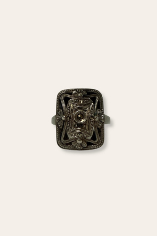 Vintage Art Deco Revival Filigree Ring Selected By Afterlife Boutique