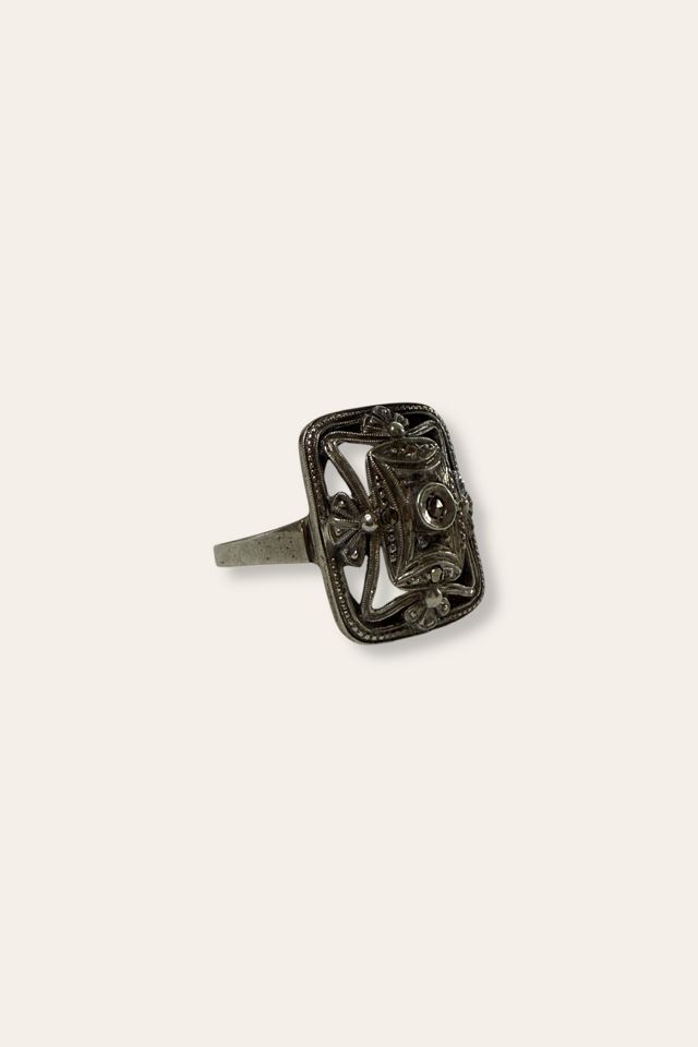 Vintage Art Deco Revival Filigree Ring Selected By Afterlife Boutique #1