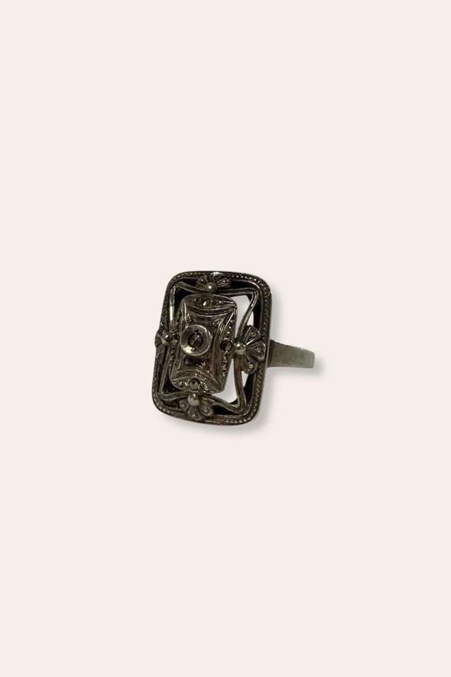 Vintage Art Deco Revival Filigree Ring Selected By Afterlife Boutique #2