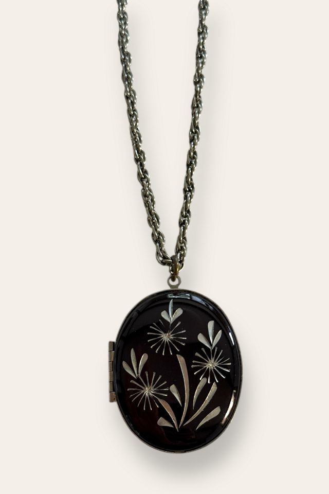 Vintage 1970's Floral Locket Necklace Selected By Afterlife Boutique