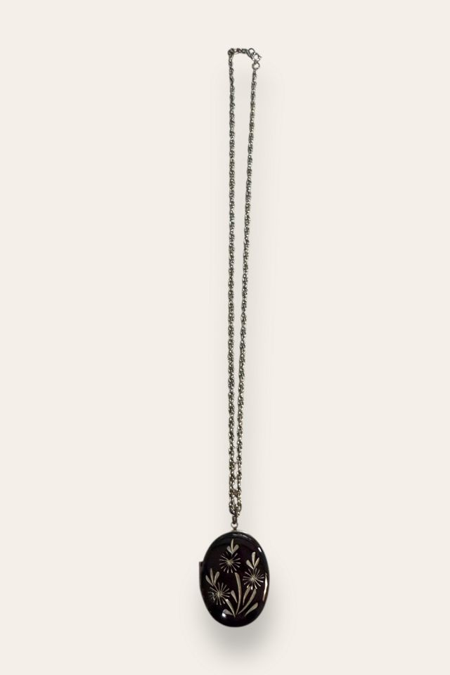 Vintage 1970's Floral Locket Necklace Selected By Afterlife Boutique #1