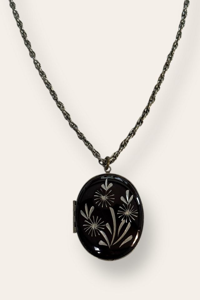 Vintage 1970's Floral Locket Necklace Selected By Afterlife Boutique #3