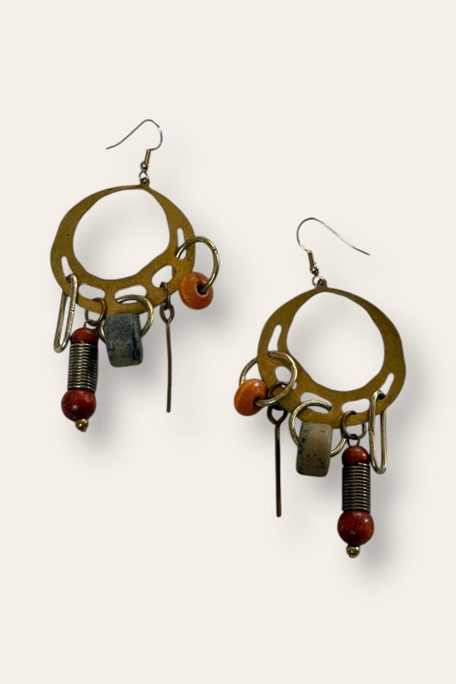 Vintage 1990's Chunky Brass Earrings Selected by Afterlife Boutique #2