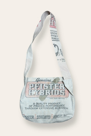 Vintage 1940's Seed Sack Reconstructed Bag Selected By Afterlife Boutique