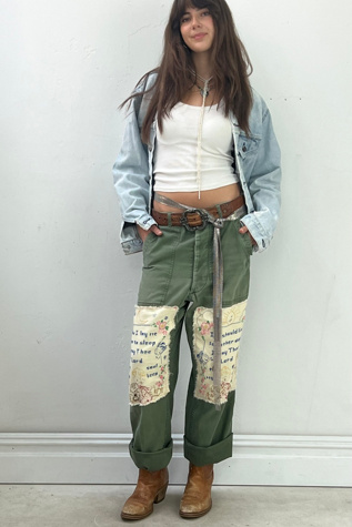 Anna Corinna Reworked Vintage Army Sleep Patched Pants