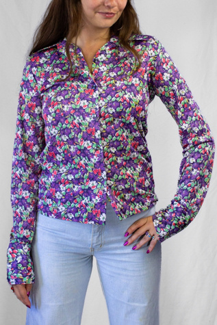 Vintage 70s Patty's Flower Button Up Selected by Black Shag Vintage