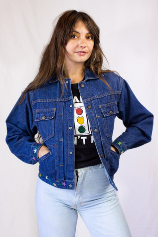 Vintage 70s Selvedge Denim Jacket with Embroidery Selected by Black Shag Vintage