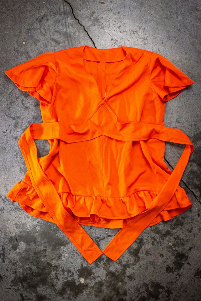 Vintage 70s Orange Tie Top Selected by Black Shag Vintage #2
