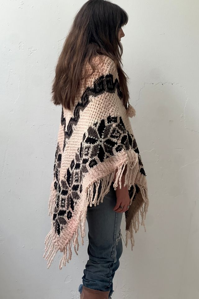 Vintage Fringe Wool Poncho Selected by Anna Corinna #1